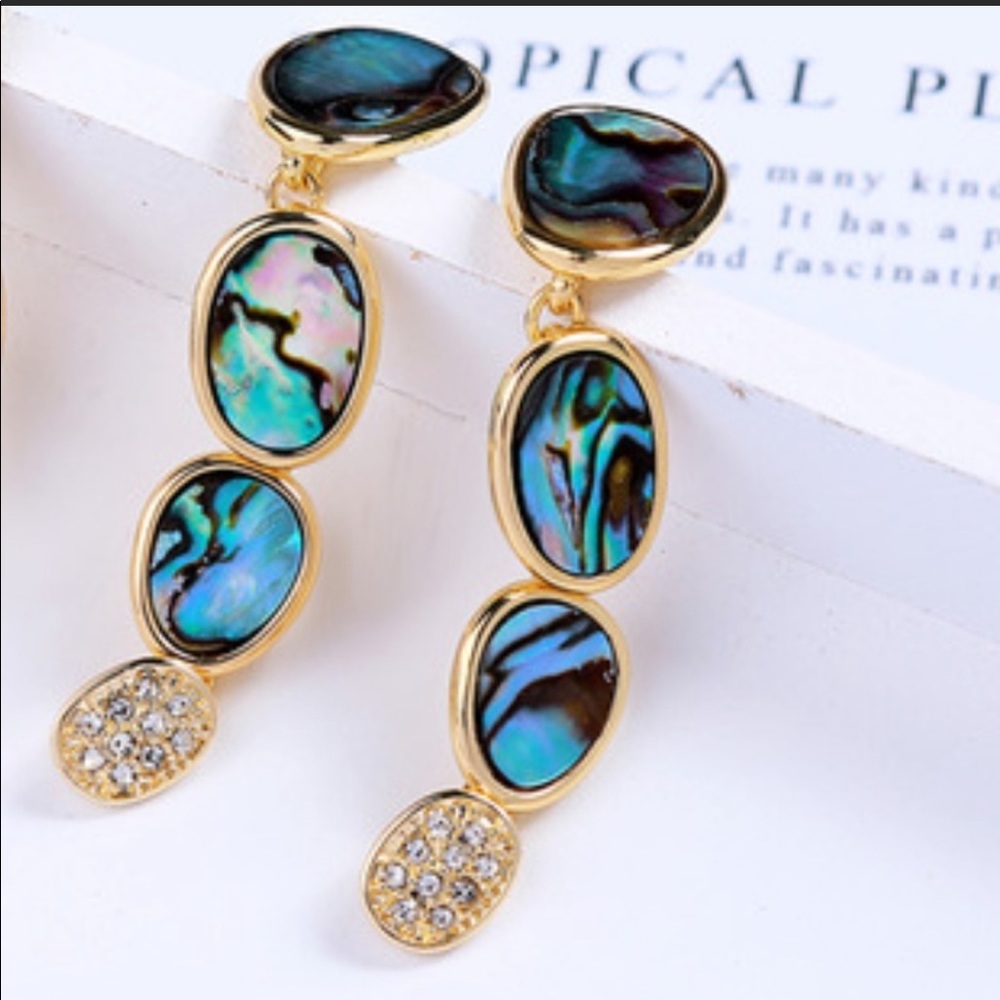 Stone Dangle Statement Earrings